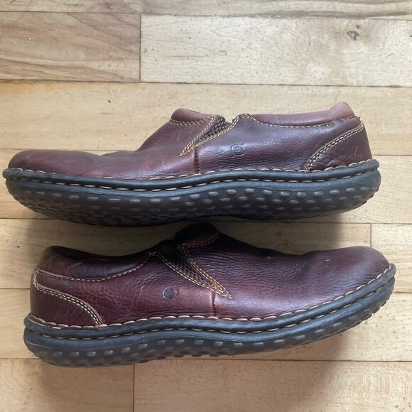 Born Shoes Womens 8.5 M Slip On Clogs Burgundy Brown Leather Comfort‎ Low Top - Picture 12 of 13